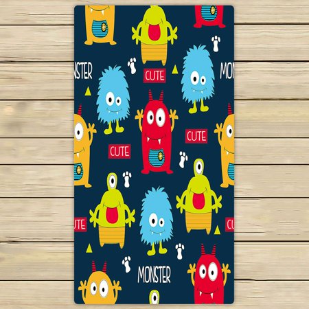 ABPHQTO Cartoon Monsters Towels Beach Bath Pool Sprot Travel Hand Spa Towel 30x56 Inch