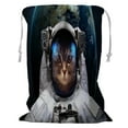 thumbnail image 1 of ABPHQTO Cat Astronaut Outer Space Spacewalk Storage Basket Laundry Bag with Drawstring 24x32 Inch, 1 of 3