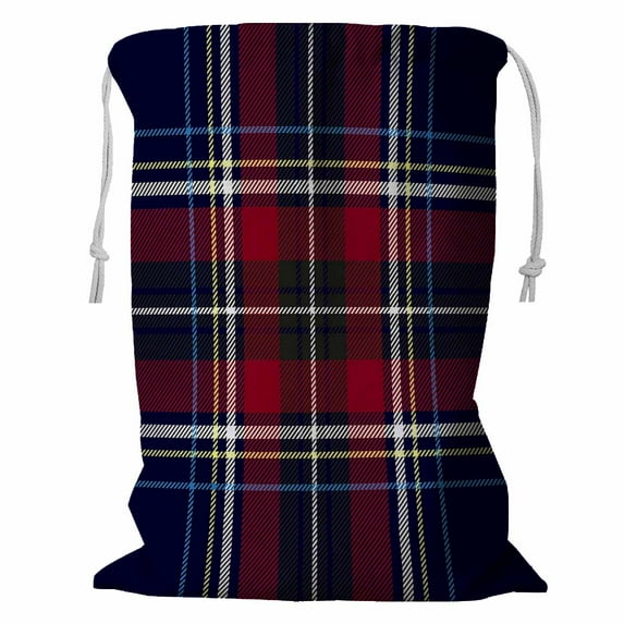 ABPHQTO Checkered Diagonal Plaid Storage Basket Laundry Bag with Drawstring 18x24 Inch