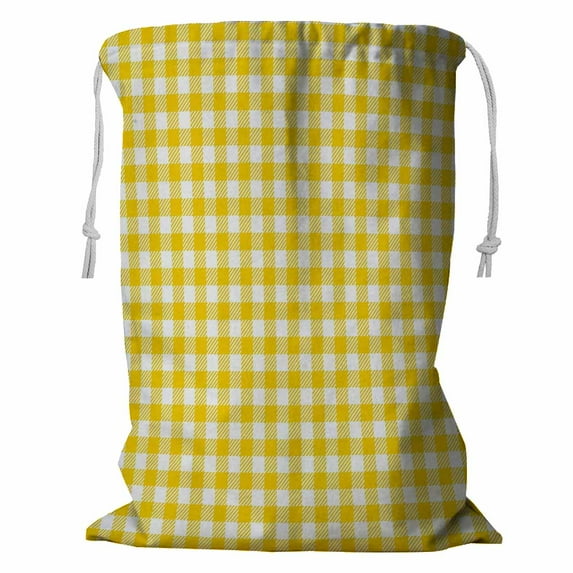 ABPHQTO Checkered Storage Basket Laundry Bag with Drawstring 18x24 Inch
