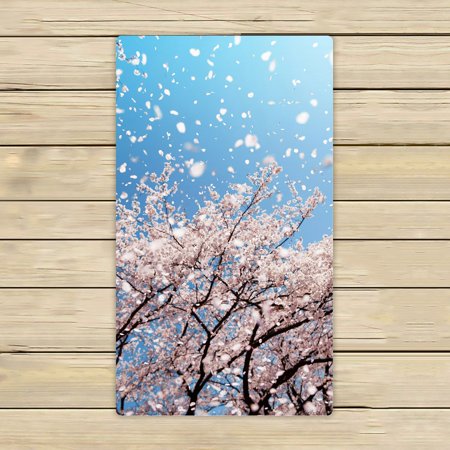 ABPHQTO Cherry Blossoms Flower Petals Floating Blown Spring Breeze Towels Beach Bath Pool Sprot Travel Hand Spa Towel 16x28 Inch