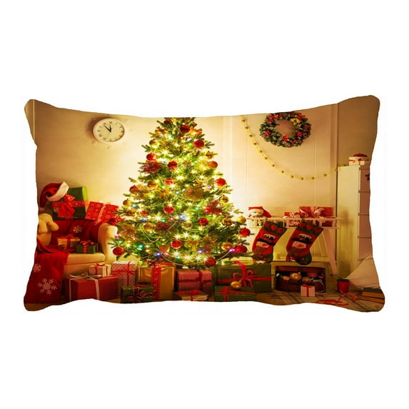 ABPHQTO Chrisrtmas Tree Home Interior Pillow Case Pillow Cover Pillow Protector Two Sides For Couch Bed 20x30 Inch