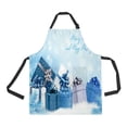 thumbnail image 1 of ABPHQTO Christmas Blue Gift Boxes And Snowflakes Apron Home Kitchen Apron with Pockets, 1 of 1