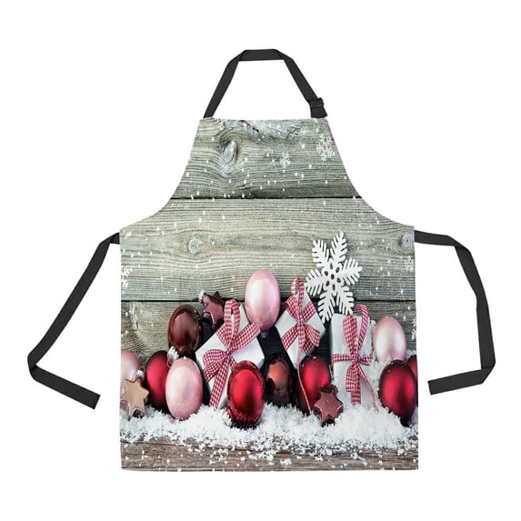ABPHQTO Christmas Colorful Baubles Gift Boxes Snow Apron Home Kitchen Apron with Pockets