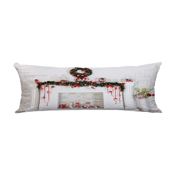 ABPHQTO Christmas Decoration With Fireplace In The Room Body Pillow Covers Pillow Case Protector Pillowcase 20x60 Inch