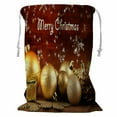 thumbnail image 1 of ABPHQTO Christmas Decorations Table On Wooden Background Storage Basket Laundry Bag with Drawstring 24x32 Inch, 1 of 3