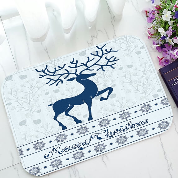 ABPHQTO Christmas Deer Merry Christmas Doormat Entrance Rug Area Rug Floor Mat Home Decor 23.5x16.7 Inch