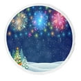 thumbnail image 1 of ABPHQTO Christmas Landscape At Night Christmas Tree And Snowman Beach Towel Beach Blanket with Tassels Beach Throw Towel Yoga Mat Picnic Blanket, 1 of 1