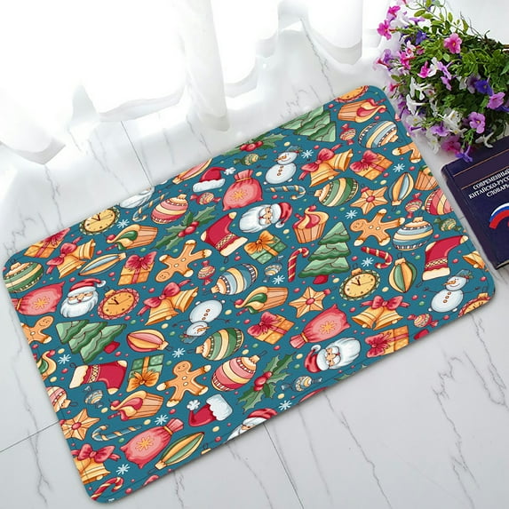 ABPHQTO Christmas New Year Doormat Entrance Rug Area Rug Floor Mat Home Decor 30x18 Inch
