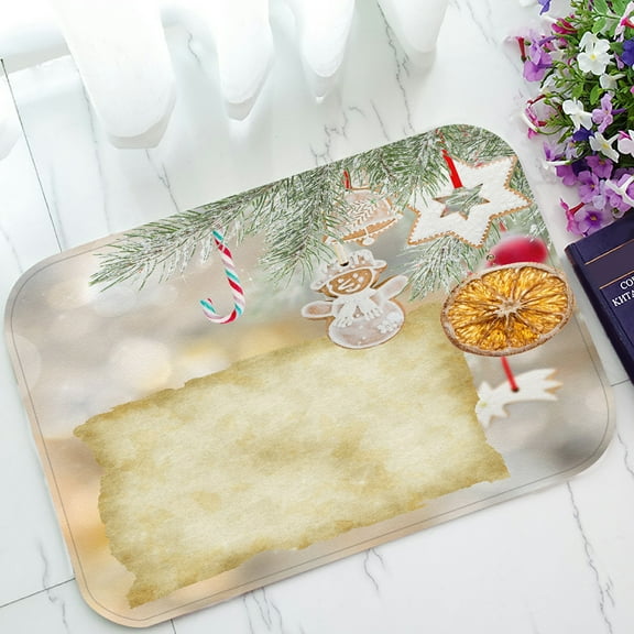 ABPHQTO Christmas Old Blank Paper Doormat Entrance Rug Area Rug Floor Mat Home Decor 23.5x16.7 Inch