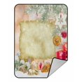 thumbnail image 1 of ABPHQTO Christmas Old Blank Paper Fleece Blanket Fleece Back Throw Blanket 58x80 Inch, 1 of 1