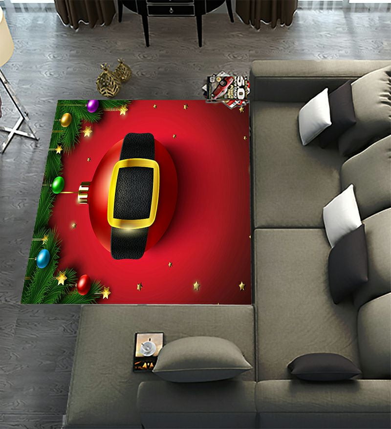 ABPHQTO Christmas Party Christmas Ball Santa Belt Area Rugs 5 x 8ft ...