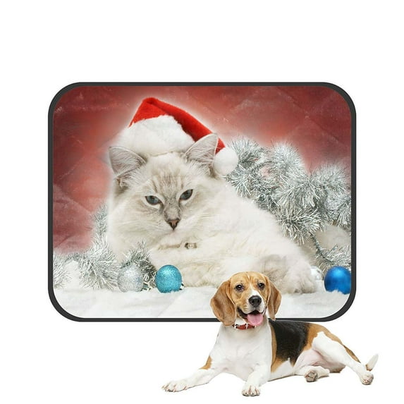 ABPHQTO Christmas Ragdoll Cat Kitten Pet Dog Cat Bed Pee Pads Mat Cushion Potty Dogsblankets Crate Bed Kennel 14x18 inch