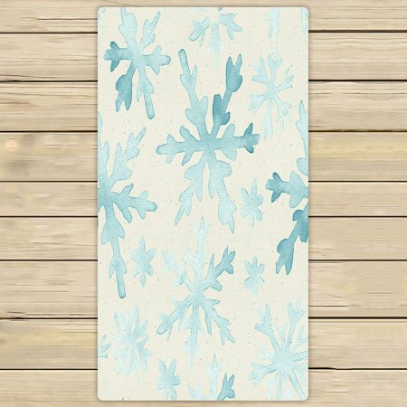 ABPHQTO Christmas Snowflake Towels Beach Bath Pool Sprot Travel Hand Spa Towel 30x56 Inch