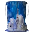 thumbnail image 1 of ABPHQTO Christmas Stars Snowflakes Snowman Storage Basket Laundry Bag with Drawstring 18x24 Inch, 1 of 3