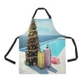 thumbnail image 1 of ABPHQTO Christmas Vacation At Pool 3D Rendering Apron Home Kitchen Apron with Pockets, 1 of 1