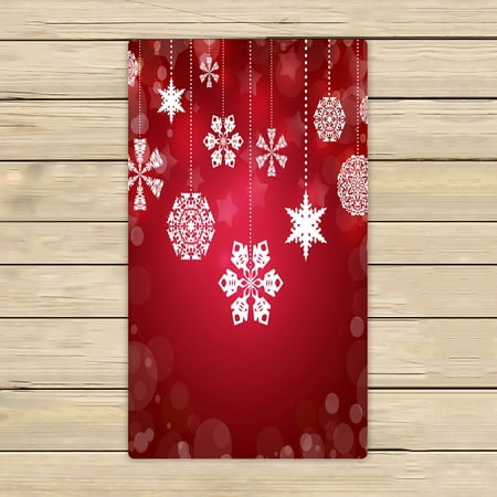 ABPHQTO Christmas White Snowflakes Towels Beach Bath Pool Sprot Travel Hand Spa Towel 16x28 Inch