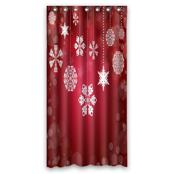 ABPHQTO Christmas White Snowflakes Waterproof Polyester Shower Curtain and Hooks For Home Decor 36x72 Inch