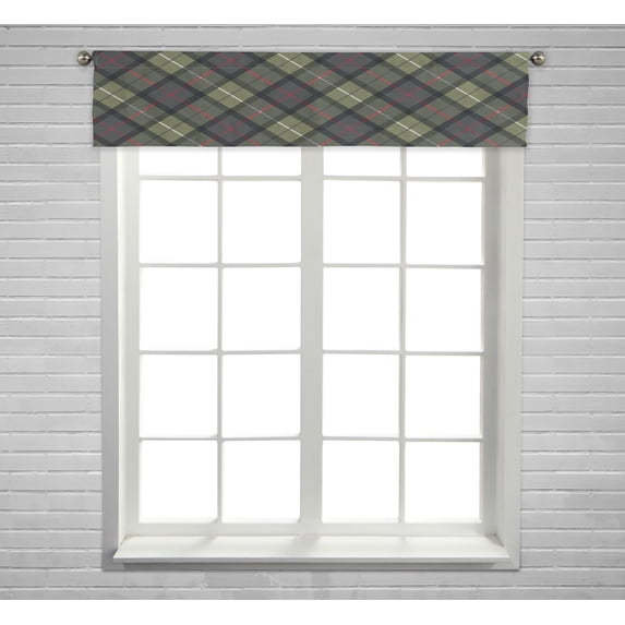 ABPHQTO Classic Tartan Check Plaid Pattern Window Curtain Valance Rod Pocket 54x12 Inch