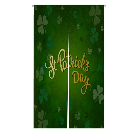 ABPHQTO Clovers Green Clover Green Japanese Noren Curtain Doorway Door Window Treatment Curtains Cotton Linen Curtain 85x150 cm