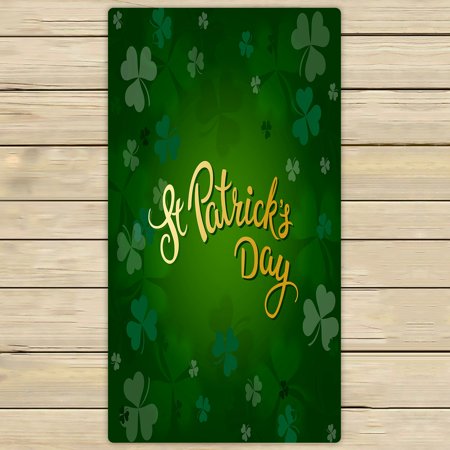 ABPHQTO Clovers Green Clover Green Towels,Beach Bath Pool Sprot Travel Hand Spa Towel 30x56 Inch