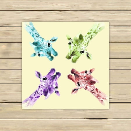 ABPHQTO Collage Of Watercolor Giraffes Towels,Beach Bath Pool Sprot Travel Hand Spa Towel 13x13 Inch