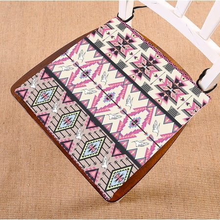 ABPHQTO Colorful Aztec Pattern With Birds And Arrow Chair Pad Seat Cushion Chair Cushion Floor Cushion Two Sides Printing 16x16 Inch