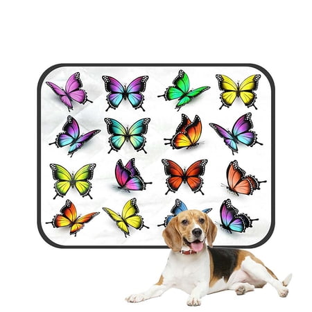 ABPHQTO Colorful Butterflies Pet Dog Cat Bed Pee Pads Mat Cushion Potty Dogsblankets Crate Bed Kennel 20x24 inch