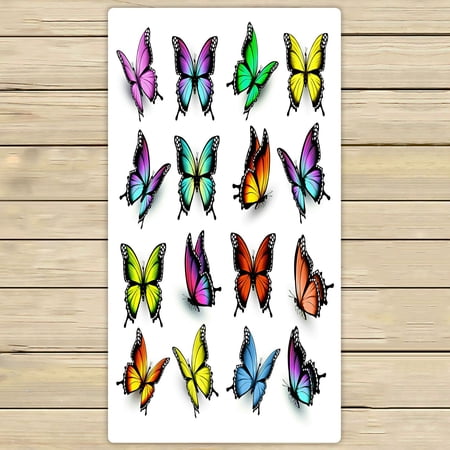 ABPHQTO Colorful Butterflies Towels Beach Bath Pool Sprot Travel Hand Spa Towel 30x56 Inch