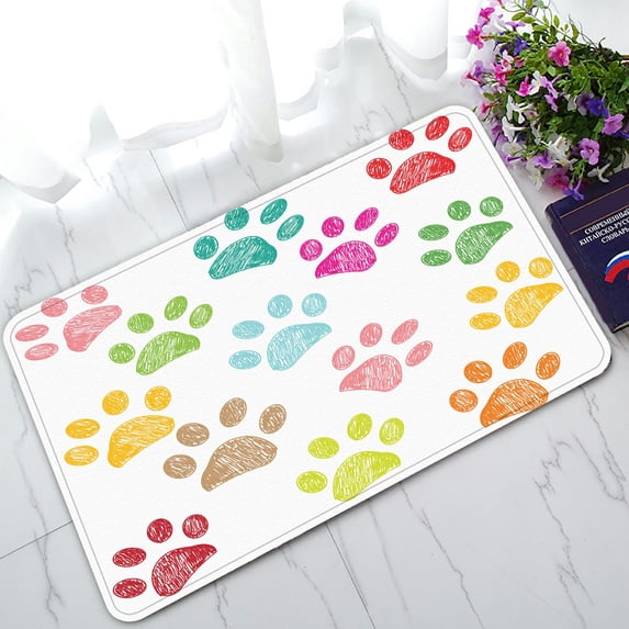 ABPHQTO Colorful Doodle Paw Doormat Entrance Rug Area Rug Floor Mat Home Decor 30x18 Inch