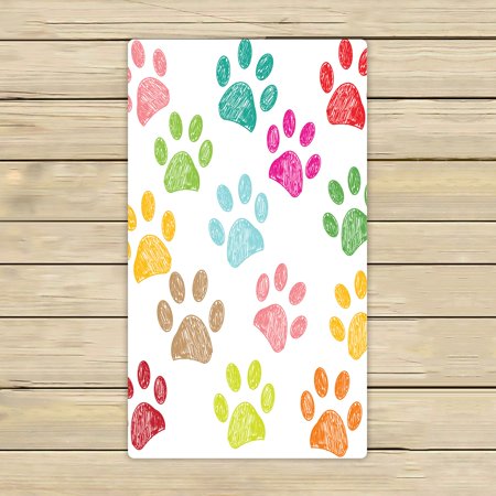 ABPHQTO Colorful Doodle Paw Towels Beach Bath Pool Sprot Travel Hand Spa Towel 16x28 Inch