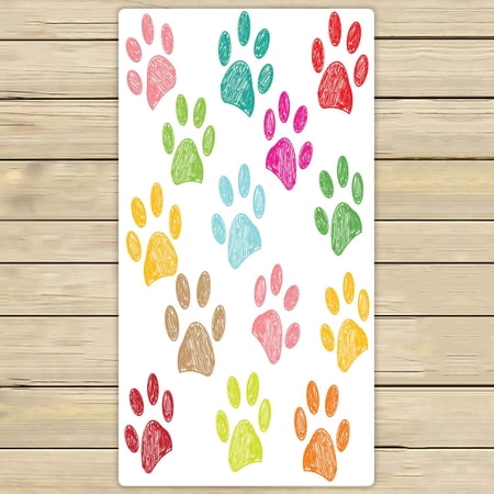 ABPHQTO Colorful Doodle Paw Towels Beach Bath Pool Sprot Travel Hand Spa Towel 30x56 Inch