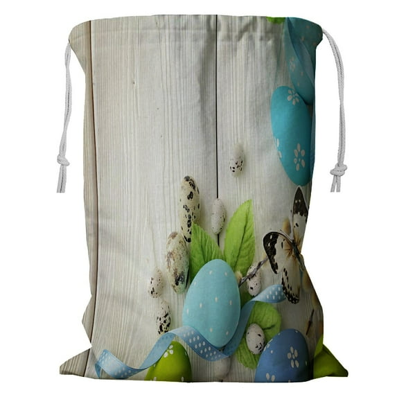 ABPHQTO Colorful Easter Eggs Storage Basket Laundry Bag with Drawstring 24x32 Inch