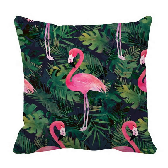 ABPHQTO Colorful Flamingo Tropical Leaves Pillow Case Pillow Cover Pillow Protector Two Sides For Couch Bed 20x20 Inch
