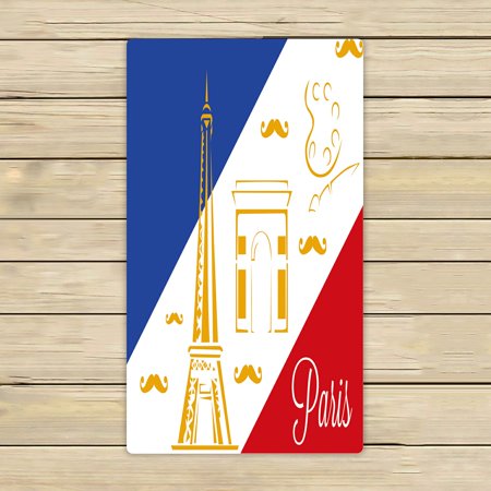 ABPHQTO Colorful France Flag With Some Yellow Silhouettes Towels,Beach Bath Pool Sprot Travel Hand Spa Towel 16x28 Inch