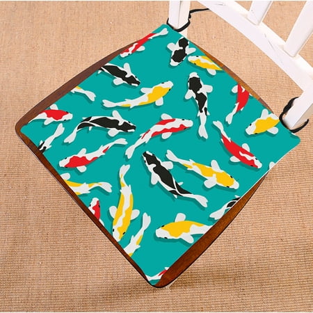 ABPHQTO Colorful Koi Fish Chair Pad Seat Cushion Chair Cushion Floor Cushion Two Sides Printing 18x18 Inch