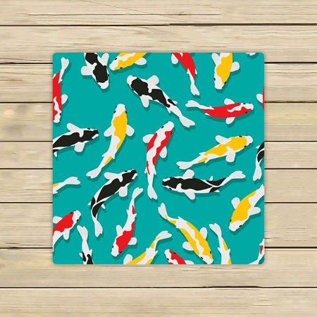 ABPHQTO Colorful Koi Fish Towels Beach Bath Pool Sprot Travel Hand Spa Towel 13x13 Inch