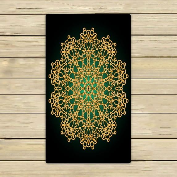 ABPHQTO Colorful Mandala Golden Flowe Towels Beach Bath Pool Sprot Travel Hand Spa Towel 16x28 Inch