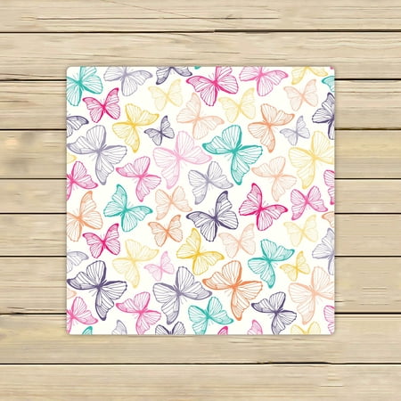 ABPHQTO Colorful Outline Butterflies Spring Summer Towels Beach Bath Pool Sprot Travel Hand Spa Towel 13x13 Inch