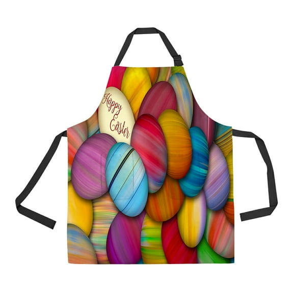 ABPHQTO Colorful Painted Easter Eggs On A Pile Apron Home Kitchen Apron with Pockets
