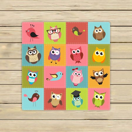 ABPHQTO Colorful Patchwork Owls Towels,Beach Bath Pool Sprot Travel Hand Spa Towel 13x13 Inch