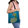 thumbnail image 1 of ABPHQTO Colorful Peacock Canvas Bag Reusable Tote Grocery Shopping Bags Tote Bag 14x16 inch, 1 of 2
