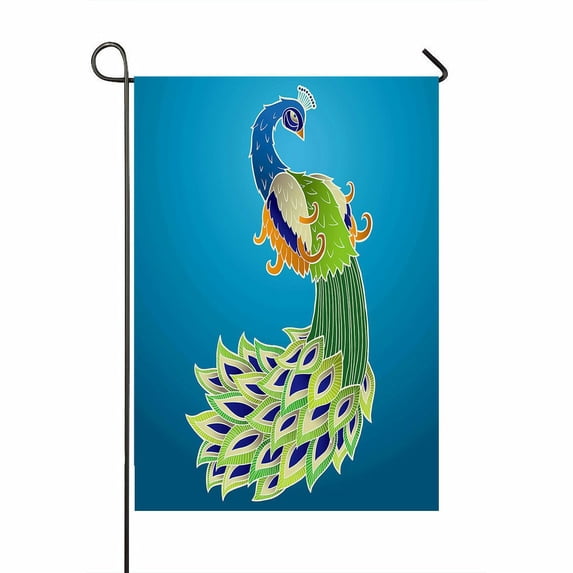 ABPHQTO Colorful Peacock Home Outdoor Garden Flag House Banner Size 28x40 Inch