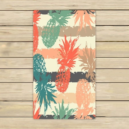 ABPHQTO Colorful Pineapple Towels Beach Bath Pool Sprot Travel Hand Spa Towel 16x28 Inch