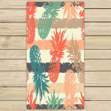 ABPHQTO Colorful Pineapple Towels Beach Bath Pool Sprot Travel Hand Spa Towel 30x56 Inch