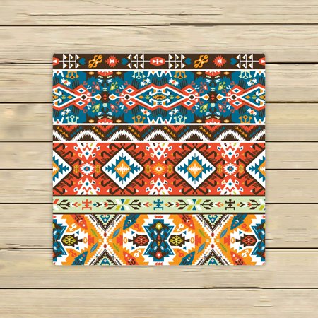 ABPHQTO Colorful Tribal Style Towels,Beach Bath Pool Sprot Travel Hand Spa Towel 13x13 Inch