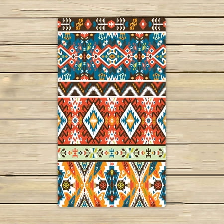 ABPHQTO Colorful Tribal Style Towels,Beach Bath Pool Sprot Travel Hand Spa Towel 16x28 Inch