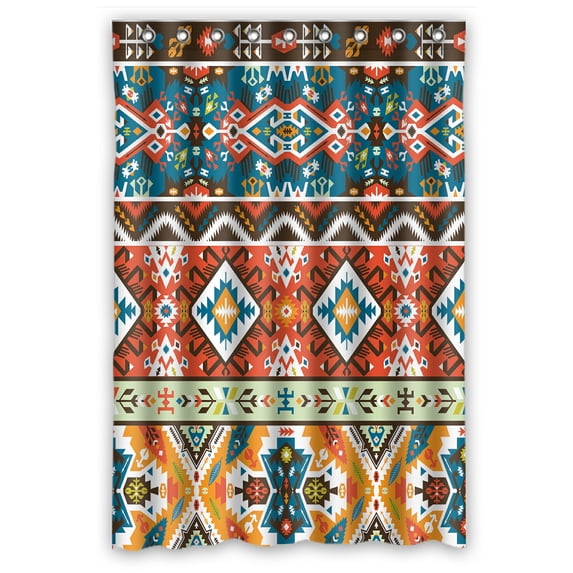 ABPHQTO Colorful Tribal Style Waterproof Polyester Shower Curtain and Hooks For Home Decor 48x72 Inch