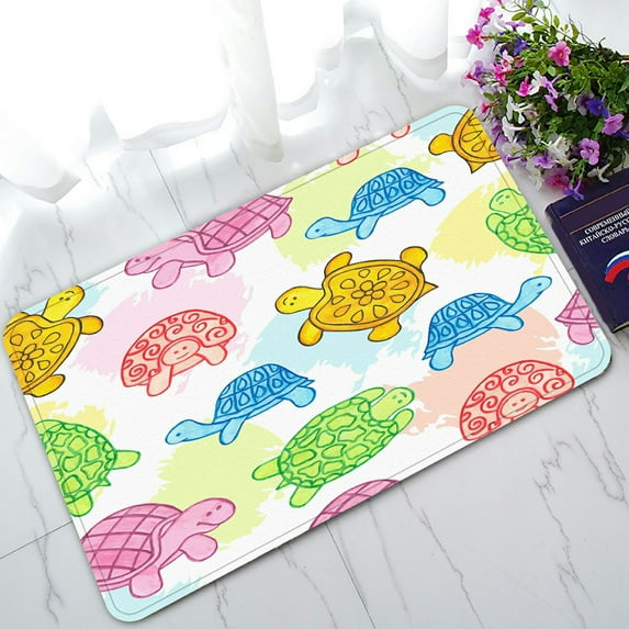 ABPHQTO Colorful Turtles Painting Doormat Entrance Rug Area Rug Floor Mat Home Decor 23.5x16.7 Inch