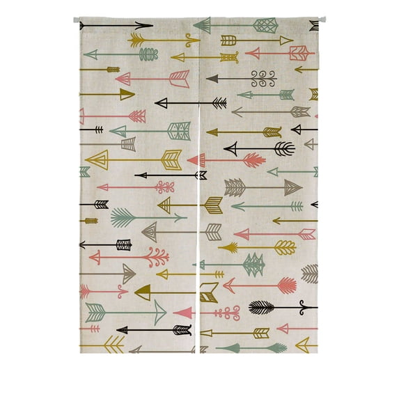ABPHQTO Colorful White Japanese Noren Curtain Doorway Door Window Treatment Curtains Cotton Linen Curtain 85x120 cm